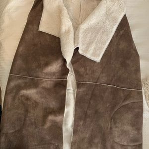 Naked Zebra Brown and White Collared Vest